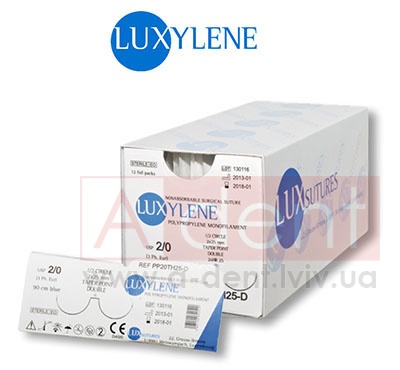 �������� ������ ������� LUXYLENE 4/0 75 cm blue, reverse cutting 3/8 circle 16 mm (LUXSUTURES A.G.), PP40DS16, nonabsorbable surgical suture, polypropylene monofilament, USP 4/0 (1.5 Ph. Eur) 75 cm blue, 3/8 circle 16 mm reverse cutting DS16 - 82.68 ���