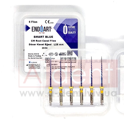 ������� ����� ���, EndoArt Smart Blue 20/04 (Inci Dental), EndoArt Rotary Files, CM Root Canal Files, Ni-Ti Rotary Files, L25 mm, 6 files: 020/.04, 6 �� - 480.00 ���