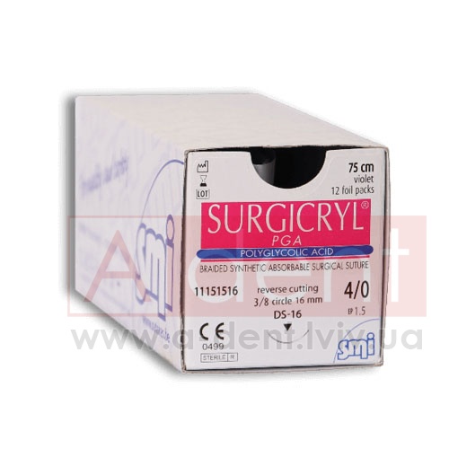 ��������� PGA ������ ������� SURGICRYL PGA 5/0 75 cm violet, round bodied taper point 1/2 circle 17 mm (SMI A.G.), � 11100117, polyglycolic acid, braided synthetic absorbable suture, USP 5/0 (1 Ph. Eur) 75 cm violet, 1/2 circle 17mm HR-17 - 208.00 ���
