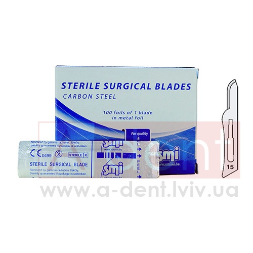 ���� ���  ��������� �15 (SMI A.G.), ZB15, Sterile Surgical Blade, Carbon Steel, ��������� ��������� ���� � ��������� ����, �� - 6.24 ���